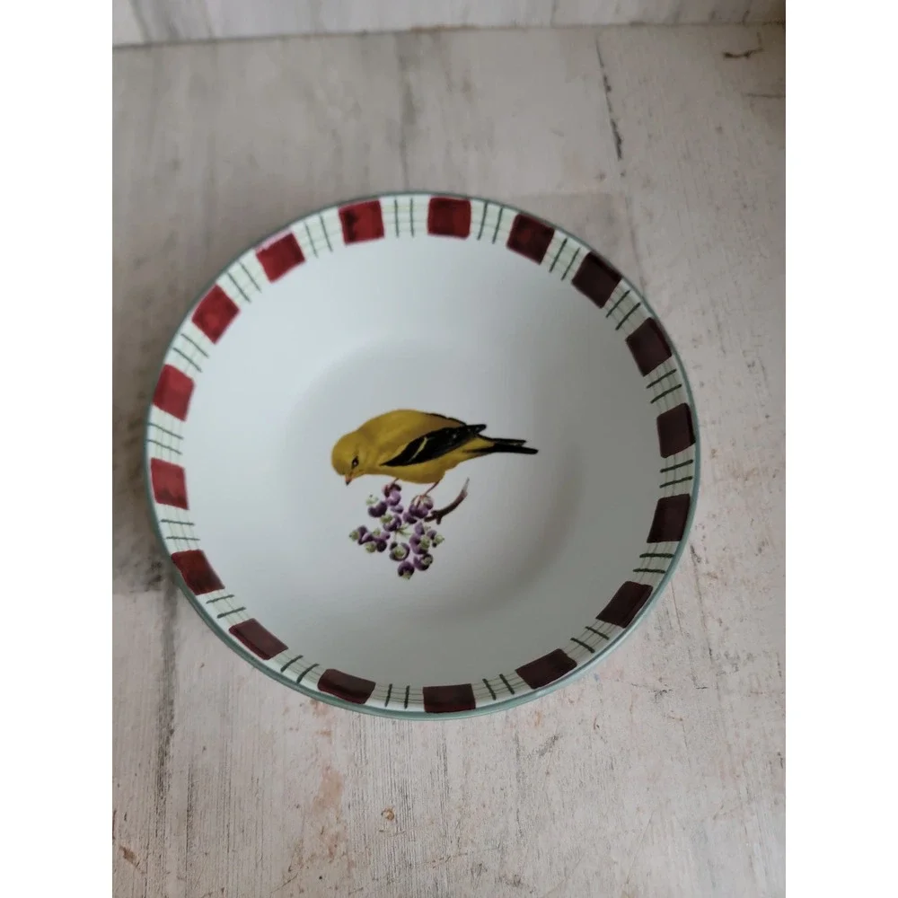 Lenox goldfinch bird bowl winter greetings everyday Xmas home kitchen
